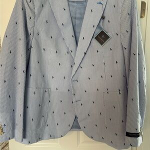 Tailorbyrd Light Blue Patterned Blazer